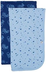 PIPPI Unisex baby 2-pack filt för inlindning, lek och skydd lämplig för badkläder, flerfärgad (state Blue 722), (tillverkarens storlek: 70 x 70), Blå, 70 * 70 cm