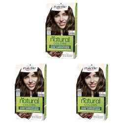 Schwarzkopf - Palette Natural Colors - Coloration Permanente Cheveux - Couleur Naturelle - Cheveux nourris - Couvre 100% des Cheveux Blancs - Châtain 4.0 (Lot de 3)
