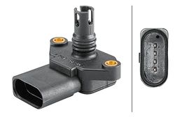 HELLA 6PP 358 152-161 Sensor, intake manifold pressure - 4-pin connector - Bolted