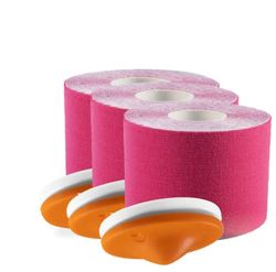 TRIGGid Lot de 3 boutons déclencheurs avec bande physique rose - Peut adoucir les tensions et les fascias environnants et favoriser la circulation sanguine - Réutilisable [Fabriqué en Allemagne]