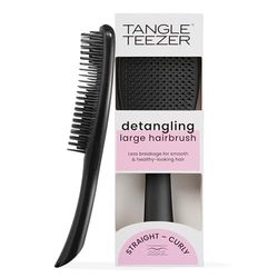 Tangle Teezer Ultimate Detangler Grande Brosse à Cheveux Démêlante, Cheveux Secs et Mouillés, Cheveux Épais, Bouclés et Longs, Picots à 2 Niveaux, Réduit la Casse, Élimine les Nœuds, Noir Brillant