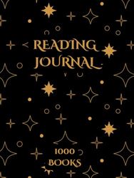 1000 Book Reviews Only Reading Journal Booktok: Gold Stars Design