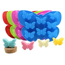 Ice Cube Trays Ice Cube Tray Silicone Butterflies Ice Cube Box Ice Cube Silicone Moulds Whisky Squares Ice Cube Maker Ice Cube Tray 8 per Tray (Random Colour)