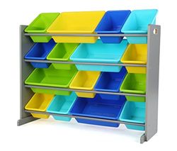 Humble Crew WO498 Bancs pour Enfants, Plastique et Bois et Acier allié, Gris/Bleu/Vert/Jaune, Taille Unique