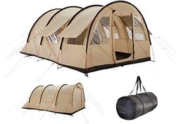 Grand Canyon Helena 5 - Tente Tunnel pour 5 Personnes | Tente Famille/Groupe avec Deux Zones de Couchage | Désert de Mojave (Beige)