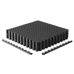 CAP Barbell 3/4-inch in elkaar grijpende EVA-schuim oefenpuzzelmatten - 1 pak | 24 "x 24" x 3/4" | Diamantpatroon - Zwart
