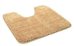 Kinzler Alfombrilla para baño, Microfibra, Microfibra poliéster, marrón Claro, 50x55 cm mit Ausschnitt