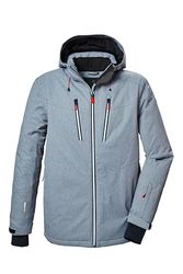 killtec Uomo Giacca da sci/giacca funzionale con cappuccio e paraneve con chiusura a cerniera KSW 310 MN SKI JCKT, graumelange, XL, 42400-000