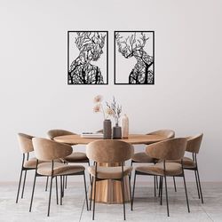 Hanah Home Accesorio de pared de metal decorativo negro (2 piezas), 52 x 70 cm, 100% metal, 1,5 mm de grosor, perfecto para la decoración y el arte del hogar moderno