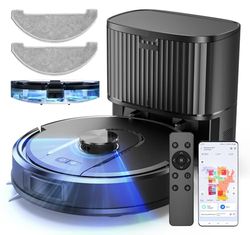 Vexilar W11 Robot Aspirapolvere Lavapavimenti con Mappatura,LiDAR Rilevamento Ostacoli, Aspirapolvere Robot lavapavimenti Autopulente con Stazione,Svuotamento Automatico,Navigazione Laser