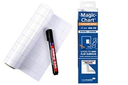 Legamaster 7-159000-A4 Magic-Chart Notes Flipchart, Fogli elettrostatici riposizionabili include 25 fogli a quadretti (20 x 30 cm)