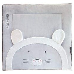 Doudou et Compagnie - Tapis d'Eveil Bébé Lion Gris 100 x 100 cm - Pour Bébé 0-6 Mois - Tapis Rembourré Adapté au Parc - Idée Cadeau de Naissance