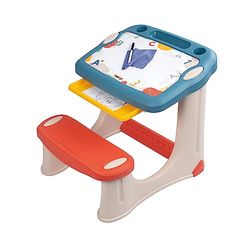 Smoby - Magic Desk - Scrivania per Bambini - Pennarello cancellabile - 3 spazi portaoggetti + cassetto Scorrevole - 12 Accessori Inclusi - dai 2 Anni - Prodotto in Francia