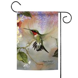 Toland Home Garden Ruby Throated Miel Drapeau 119351, Polyester, 12.5" x 18"