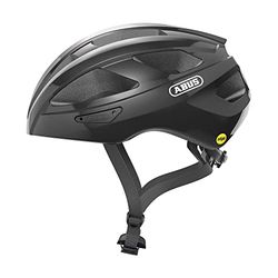 ABUS Macator MIPS racefietshelm - instapmodel fietshelm met scherm - geschikt voor vlecht-/staartdragers - voor mannen en vrouwen - glanzend zwart, maat M