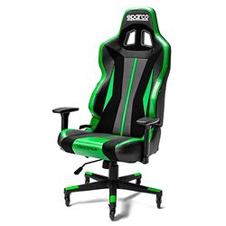 Sparco Trooper Chaise de Gaming Ergonomique réglable avec support Lombaire, Piston certifié, Roues Pro Caster verrouillables (Noir Vert)