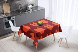 Bonamaison Kitchen Decoration, Tablecloth, Orange Bordeux, 140 x 140 Cm - Designed and Manufactured in Turkey