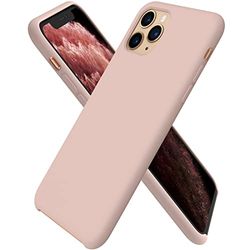 ORNARTO Vloeibare siliconen hoes voor iPhone 11 Pro, slanke vloeibare siliconen zachte gel rubber hoesje voor iPhone 11 Pro (2019) 5,8 inch-roze zand