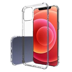 Hemjad Case Compatibel met iPhone 12 Pro Slim Soft TPU Schokbestendige anti-kras telefoonhoes afdekking met versterkte hoeken bumper (Clear)