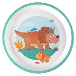 HABA Kinderbord dinosaurus – praktisch melamine bord – antislip – vaatwasmachinebestendig – voor dino-fans vanaf 12 maanden – 2012441005