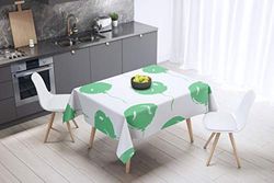 Bonamaison Kitchen Decoration, Tablecloth, Petrol Green, White, 140 x 140 Cm - Designed and Manufactured in Turkey