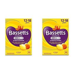 Bassetts Vitamins 12-18 Years Multivitamins Omega 3 Citrus 30's, 99.2 g (Pack of 2)