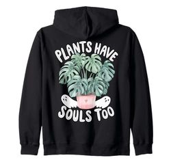 Cute Ghost Plant Kawaii Aesthetic Cottagecore Zip Hoodie