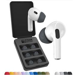 Foam Masters Ultra-Premium Memory Foam Ear Tips for AirPods Pro 1st & 2nd Gen | 3 Pairs | Black Magic Ver 6.0 | Secure | Comfort | Better Noise Cancel | Replacement Buds – Space Gray, Assorted S/M/L