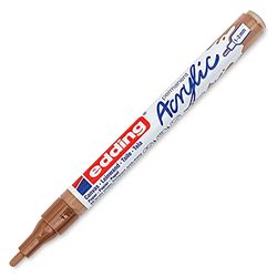 edding 5300 Marcatore Acrilico Fine, Nocciola, 1 Marcatore a Vernice Acrilica Waterproof, Punta Tonda 1-2Mm, Pennnarello Acrilico per Disegno Su Tela, Carta, Legno, Marcatore Acrilico per Ciotoli