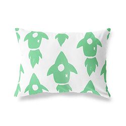 BonaMaison Fundas para Cojínes, Verde Petróleo-Blanco Funda de Almohada para Sofá Coche Silla Oficina Cama Decorativa Moderna Decoración del Hogar, 45x60 Cm - Diseñado y Fabricado en Turquía