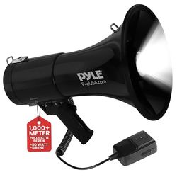 Pyle Megafoon - Draagbare Luidspreker - 50 Watt - Luidsprekerhoorn met Microfoon - Alarm Sirene - Verstelbaar Volume - Binnen en Buiten Gebruik