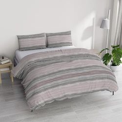 River Cotton Double Duvet Cover Set, Made in Italy – Duvet Cover Set – Duvet Cover 250 x 200 cm with Double Flap and 2 Pillow Cases (Double, Rio Gold)