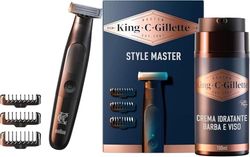 King C. Gillette Style Master, Regolabarba Uomo Senza Fili Per Regolare, Rifinire E Radere La Barba Incolta Con Lama 4D E Crema Idratante Barba E Viso Con Complesso Di Vitamina B3 E B5 100 ml