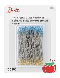Dritz Quilting Crystal Glass Head Pins-1-7/8 100/Pkg