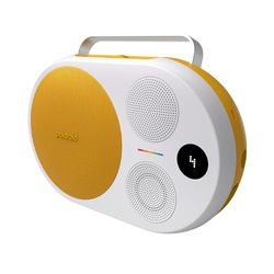 Polaroid Lettore musicale P4 (giallo) - Potente altoparlante Bluetooth wireless per grandi stanze ricaricabile con doppio accoppiamento stereo