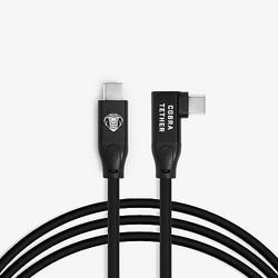 CobraTether USB-C till USB-C 90°, 5m, Svart