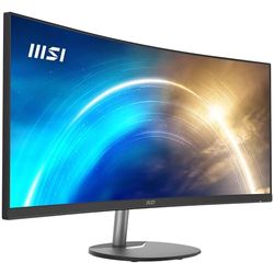 MSI PRO MP341CQ Monitor Curvo 34" UWQHD (3440 x 1440), Pannello 21:9, 100 Hz, 1 ms (MPRT), Anti-Flicker, Less Blue Light, Speaker integrati, 2x HDMI 2.0b, 1x DP, VESA 100x100, Nero