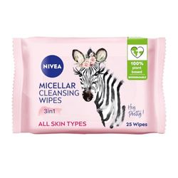 NIVEA Limited Edition Micellar Cleansing Wipes (25pcs), Biodegradable Wipes with Micellar Technology, Facial Wipes Effectively Removes Waterproof Make-Up and Mascara