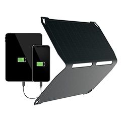 Sunnybag SUNBOOSTER 14 | Cargador solar portátil de 14 W | Plegable, eficiente, resistente al agua | 2 salidas USB | Cargar teléfono móvil, tableta, banco de energía sobre la marcha | Para exteriores,