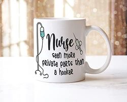 Nurse Mug & Coaster Set Seen More Private Parts Than Hooker Funny