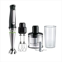 Braun Hogar MultiQuick 7 Frullatore a batteria, controllo delle calamite, pezzi adatti per lavastoviglie e bicchieri di plastica senza BPA 600 ml, tritatutto 500 ml, lama per ghiaccio, MQ 7035XBI, 1000 W, nero