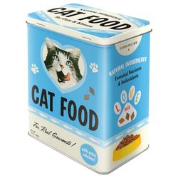 Nostalgic-Art Caixa de armazenamento retro L Cat Food – Love Mix – ideia de presente para proprietários de gatos, lata grande, design vintage, 3 l