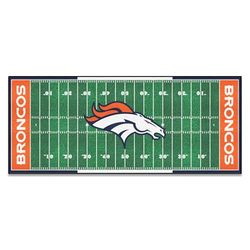 FANMATS NFL Denver Broncos Nylon Face Football Field Runner, 30"x72"
