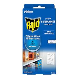 Raid Piège Mites Alimentaires - Piège Anti-Mites - Sans Insecticides - Jusqu'à 8 Semaines d'Efficacité - 2 Pièges