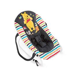 hauck / Transat Rocky de Disney / Fonction Basculement / Dossier Réglable, Harnais 3 points, Boucle de Transport / de la naissance à 9 kg / inversable, Pooh Geo (Noir)