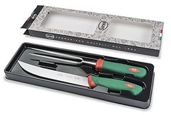 Sanelli Premana Professional, Lot de 2 pièces BBQ, acier inoxydable, vert/rouge