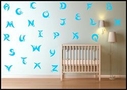 Alphabet Letters Wall Stickers Childrens Bedroom Nursery