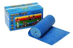 CanDo Resistance band / training band / gymnastics band - dispenser box, 5.5 m - blue (strong) - alternative to dumbbells