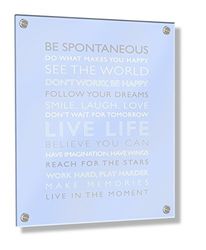 Feel Good Art Wandmontage acryl frame met stand-off bouten (60 x 40 x 0,6 cm, groot, babyblauw, live leven/kwekerij decor)