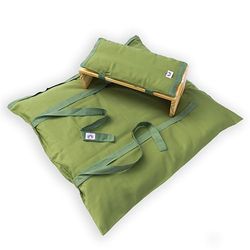 Set da meditazione zabuton con panca seiza ecologico artigianale (Verde)